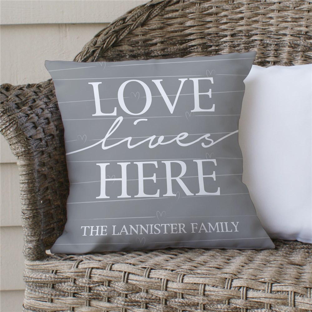 Love Lives Here Personalized Throw Pillow | Personalized Throw Pillows
