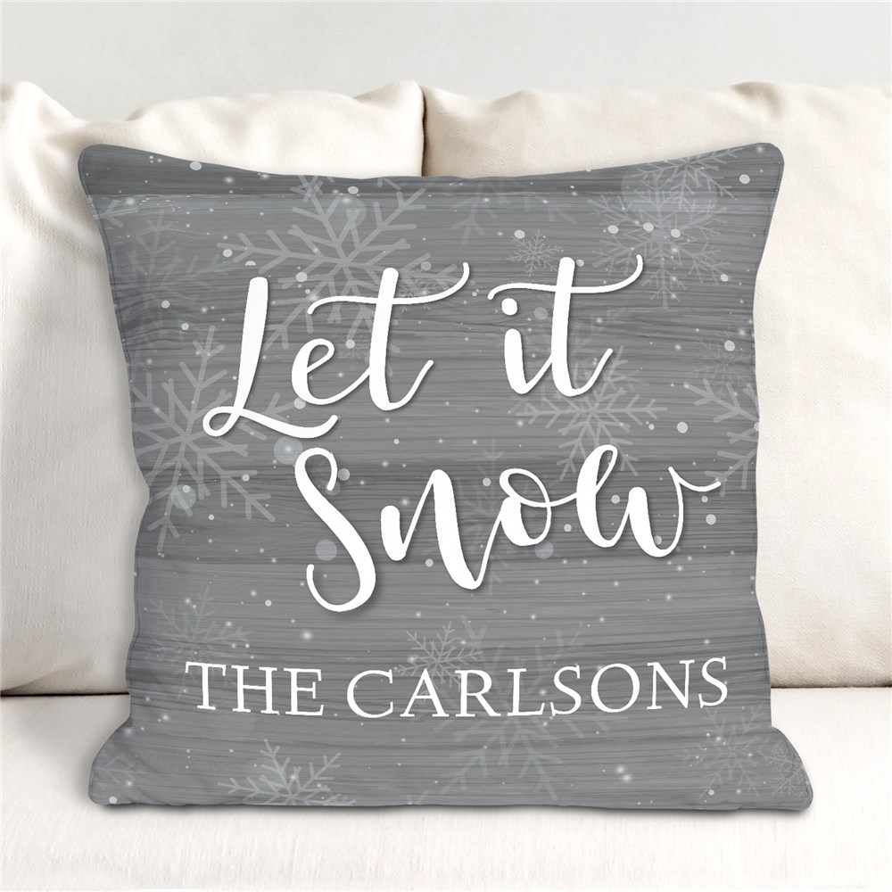 Let It Snow Personalized Throw Pillow | Christmas Pillows