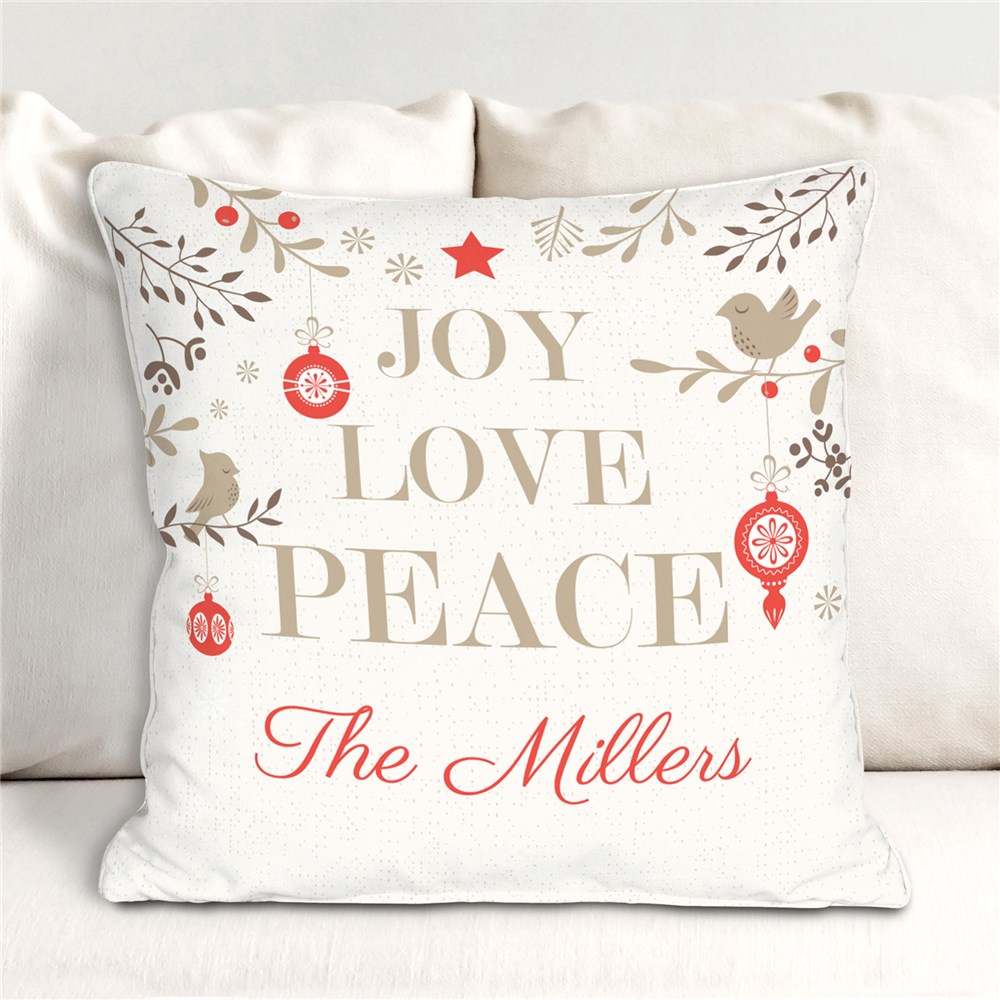 Personalized Christmas Pillow with Family Name