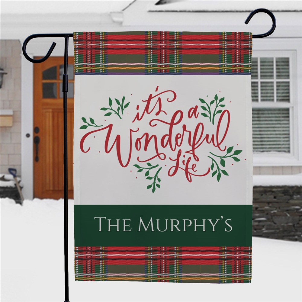 Its A Wonderful Life Personalized Garden Flag | Christmas Garden Flags