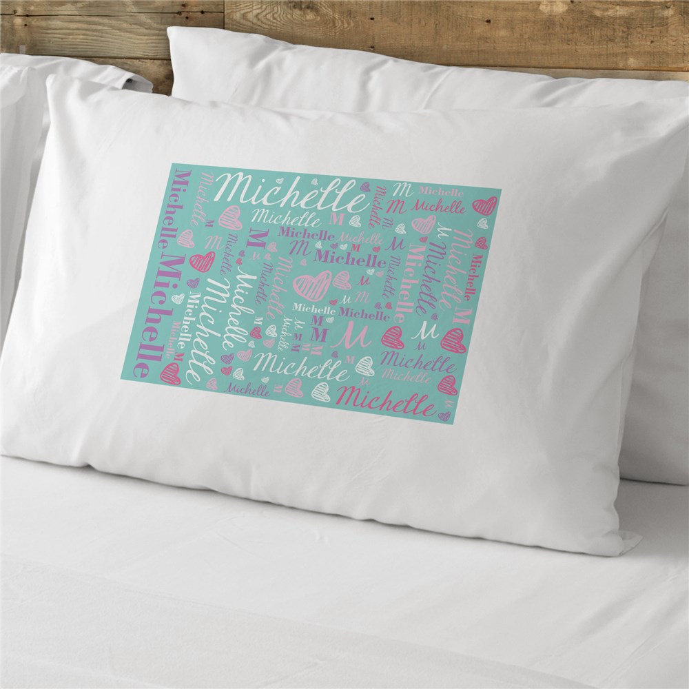 Personalized Script Word Art Cotton Pillowcase