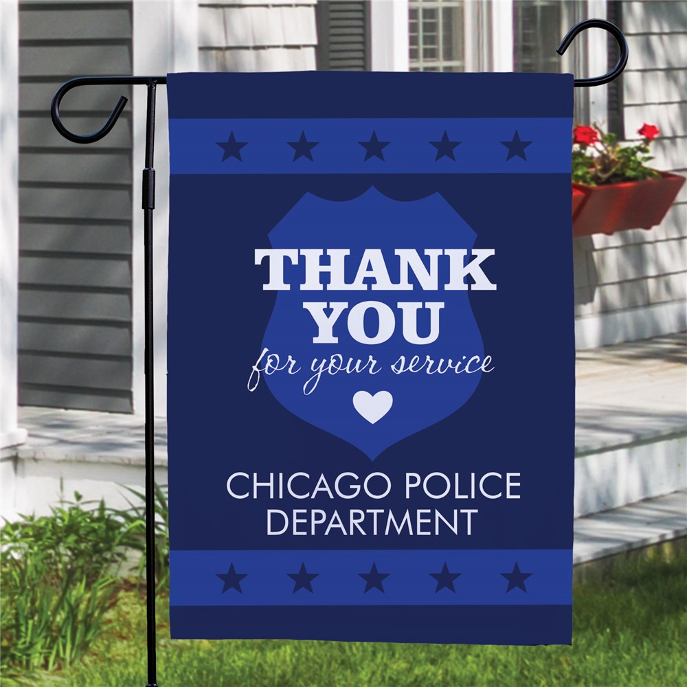 Personalized Thank You Police Garden Flag