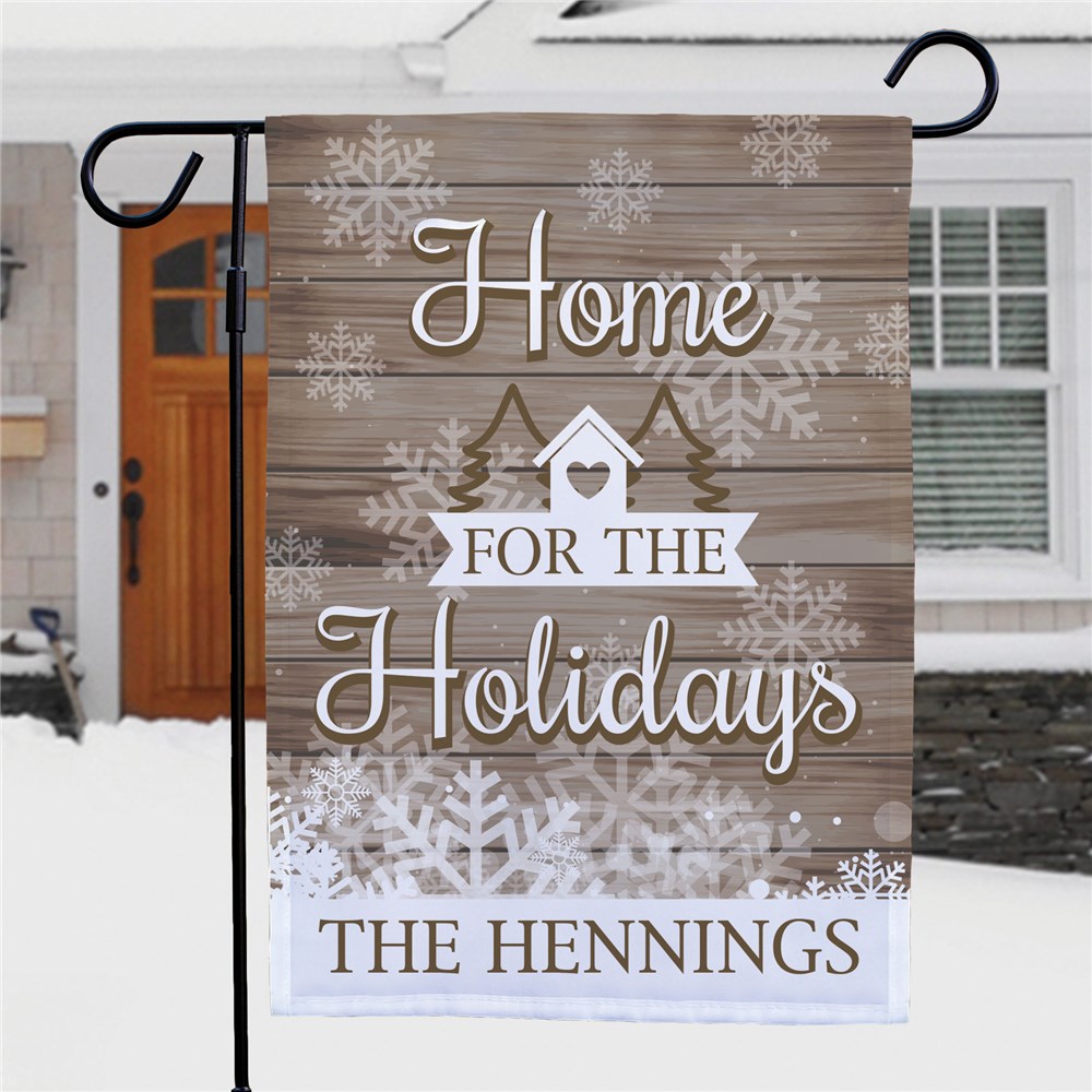 Personalized Holiday Flags | Home For The Holidays Outdoor Decor