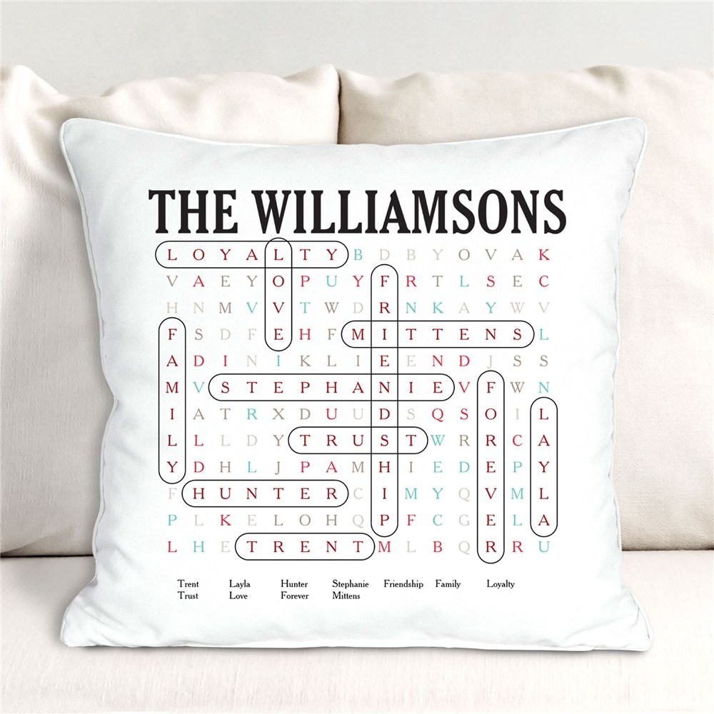 Personalized Word Search Throw Pillow |Gifts for Word Search Lovers