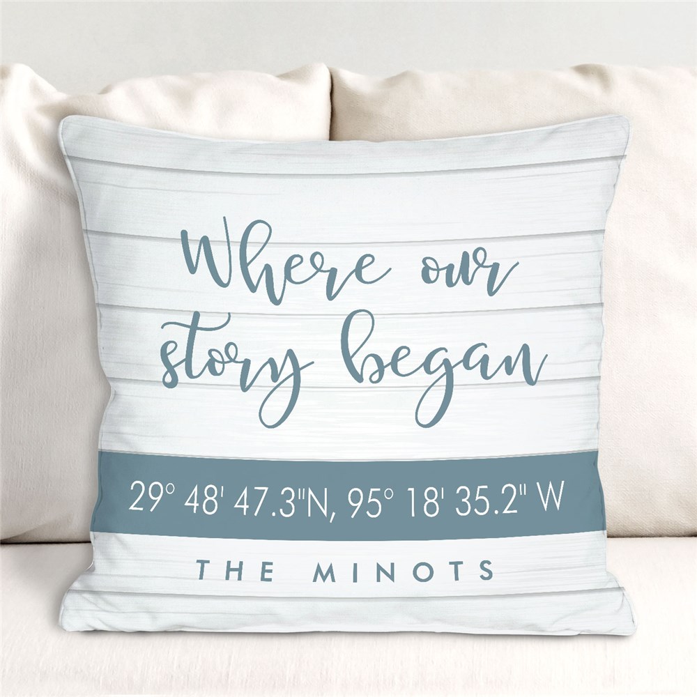 Personalized Housewarming Gifts | Pillow With Geographic Coordinates