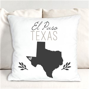Personalized City And State Symbol Throw Pillow