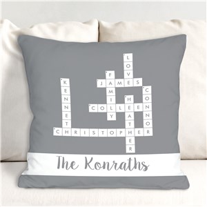 Personalized Crossword Throw Pillow | Personalized Throw Pillow