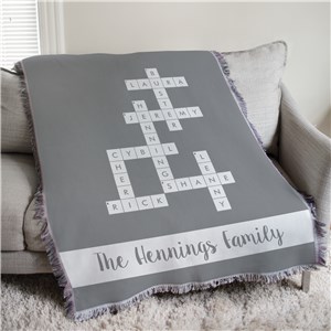 Personalized Family Name Crossword 50x60 Afghan Throw 830157515L