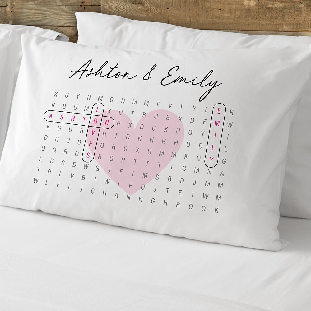 Personalized Couples Word Search Pillowcase GiftsForYouNow