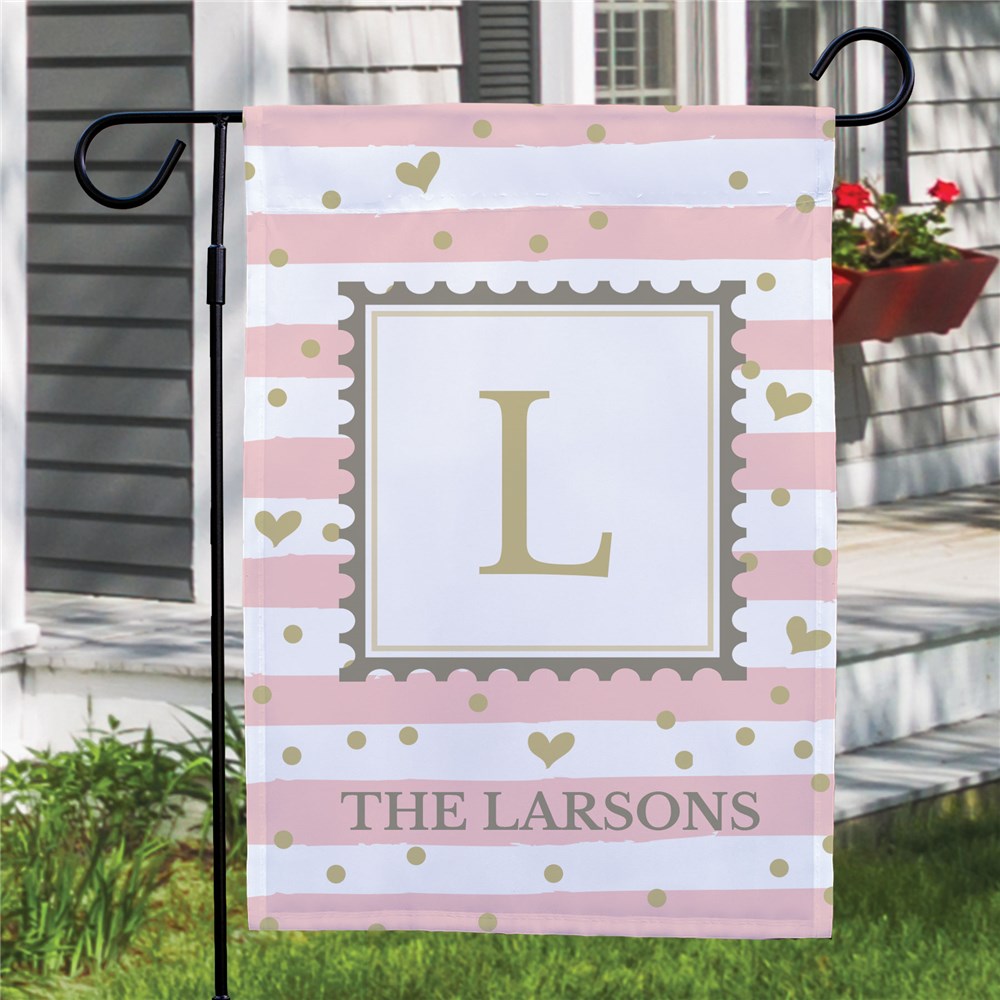 Valentine's Day Flag with Family Name | Valentine Flag with Initial