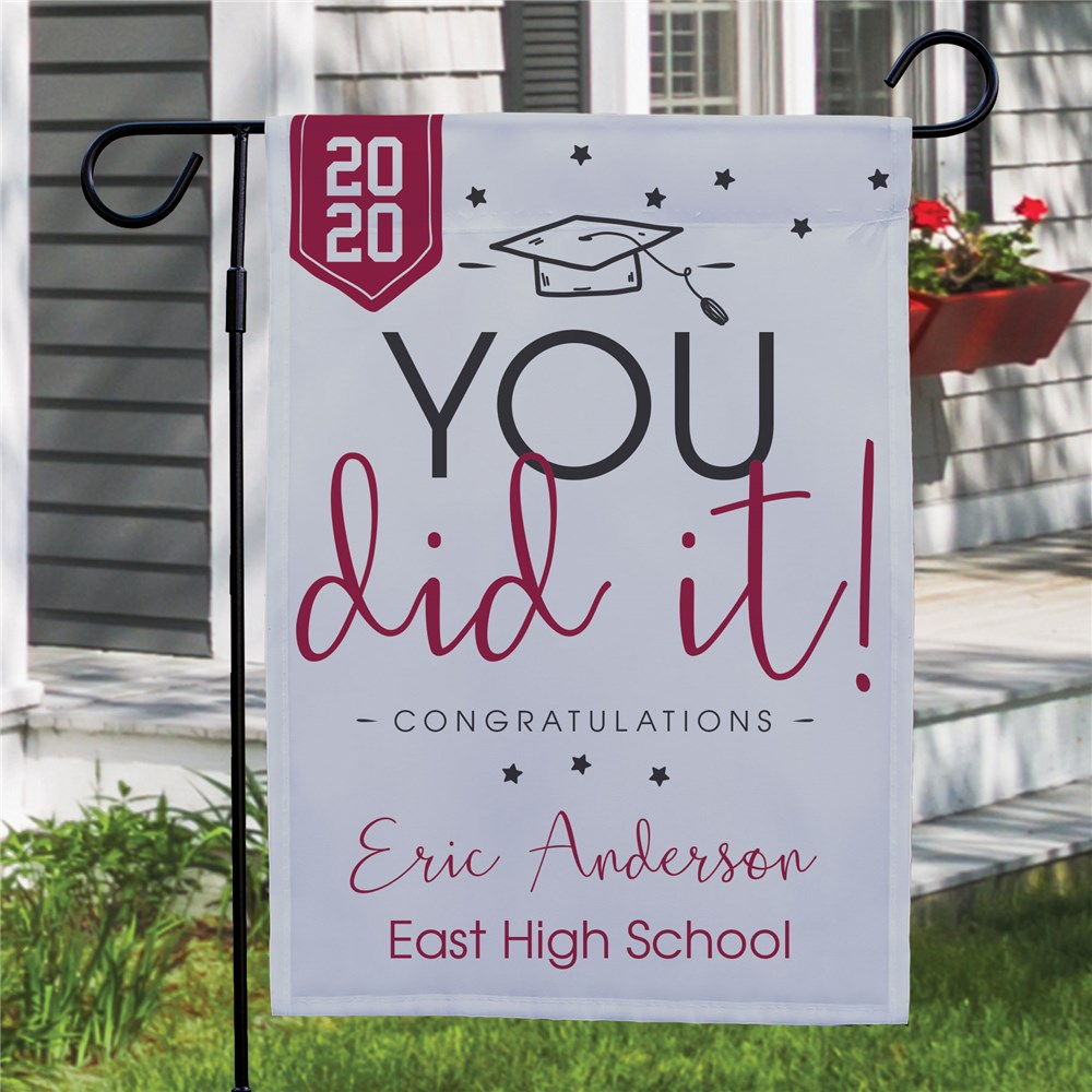 Personalized You Did It Graduation Garden Flag GiftsForYouNow