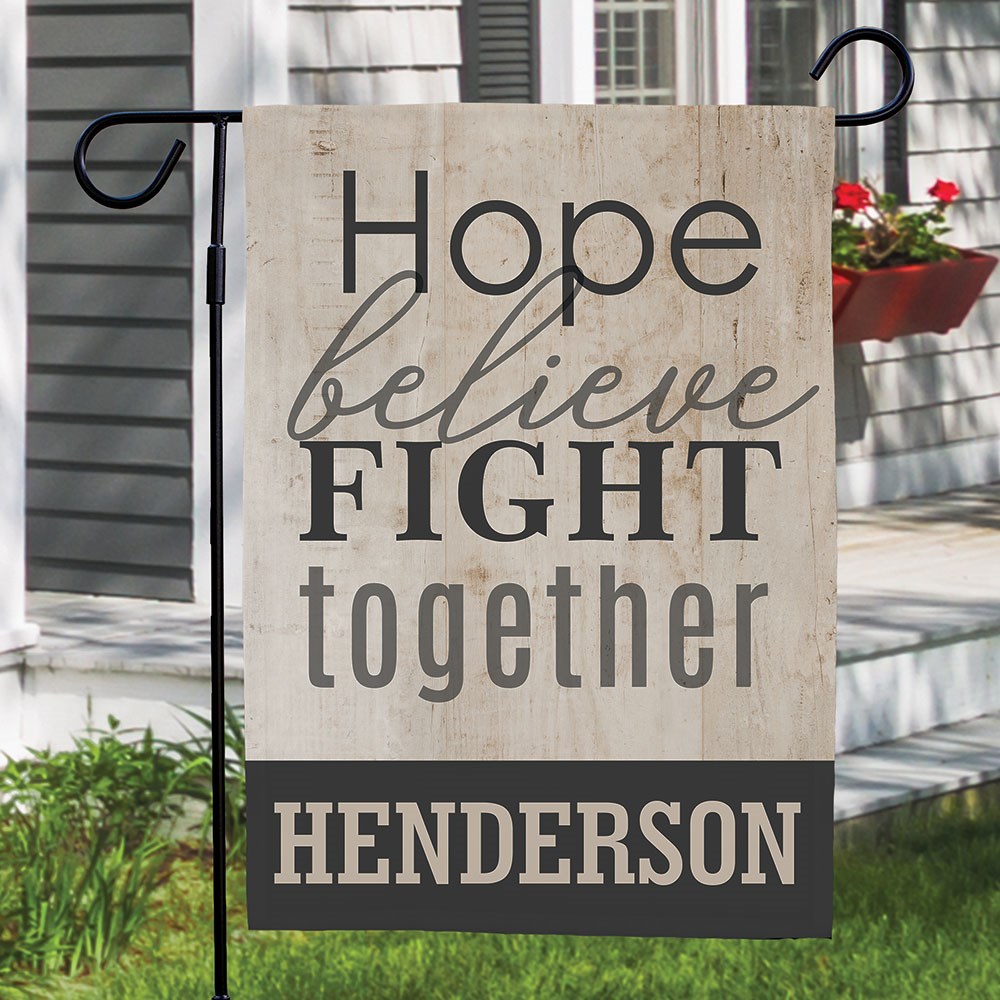 Hope Believe Fight Personalized Garden Flag