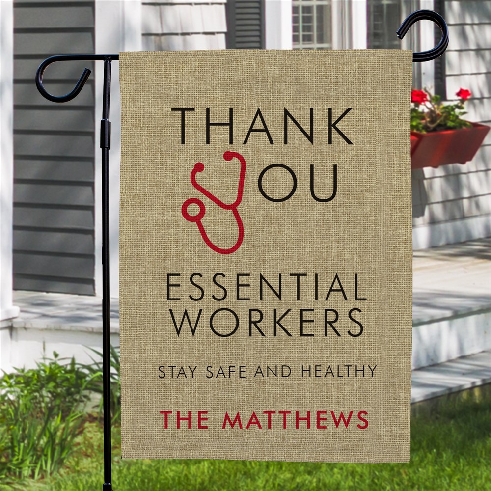 Thank You Essential Workers Garden Flag