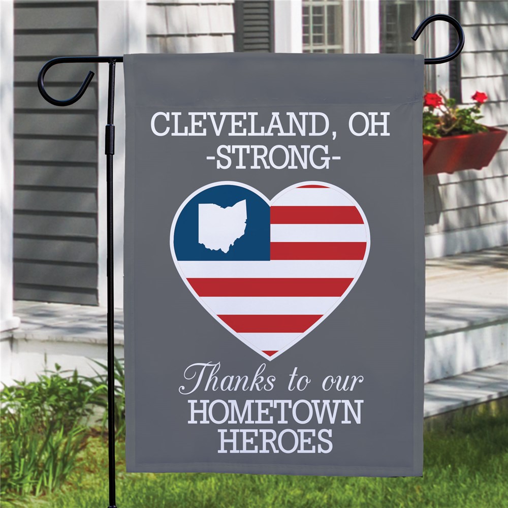 Personalized Hometown Heroes Garden Flag