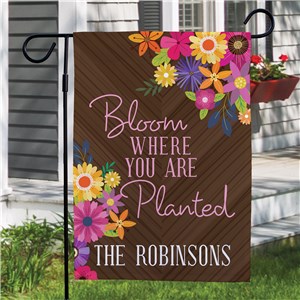 Personalized Bloom Where You Are planted Garden Flag