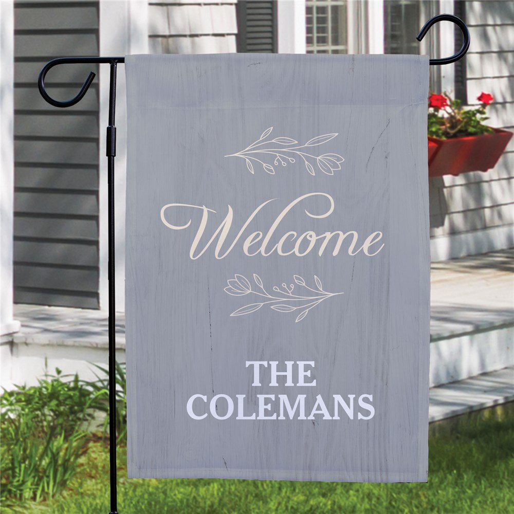 Personalized Welcome with Branches Garden Flag
