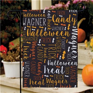 Personalized Trick or Treat Word Art Garden Flag  830169332X