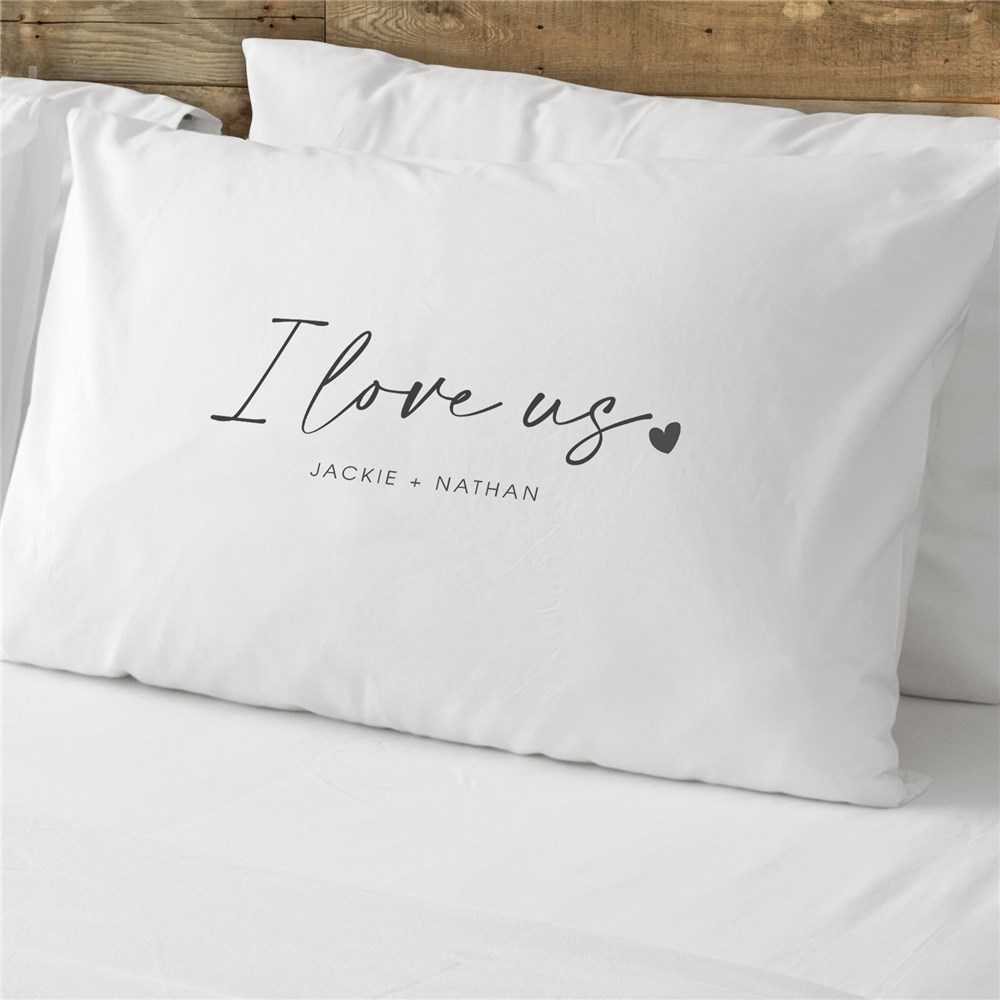 Personalized I Love Us Cotton Pillowcase