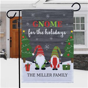 Custom Gnome For The Holidays Garden Flag