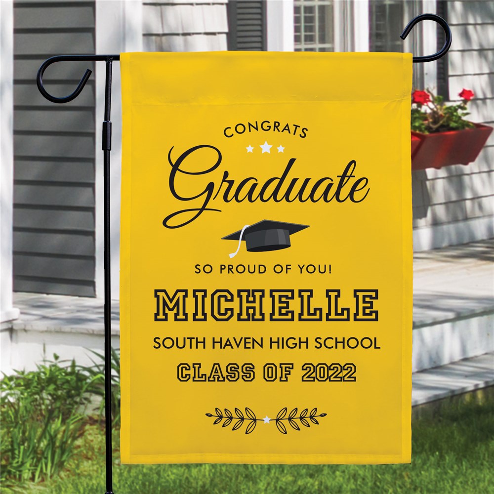 Personalized Congrats Graduate Garden Flag | GiftsForYouNow