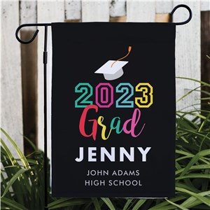 Personalized Colorful Grad Garden Flag with Year