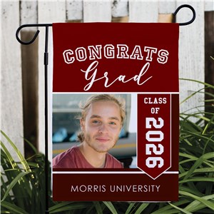 Personalized Congrats Grad Photo Garden Flag