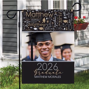 Personalized Photo Word-Art Garden Flag