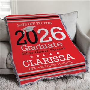 Personalized Hats off to the Graduate Afghan Throw