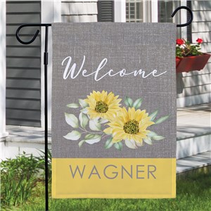 Personalized Sunflower Welcome Garden Flag