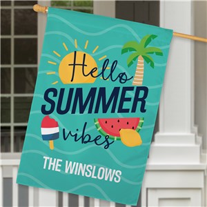 Personalized Hello Summer Vibes House Flag