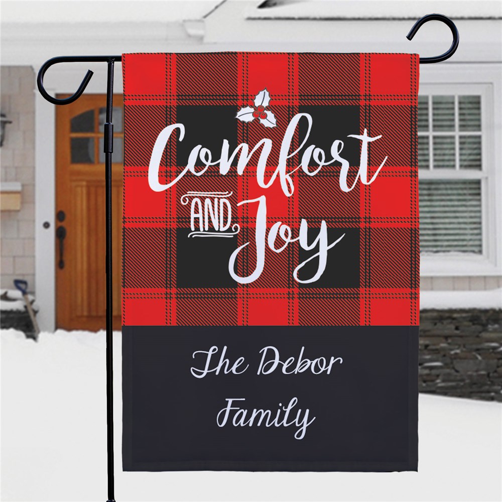 Personalized Comfort and Joy Garden Flag