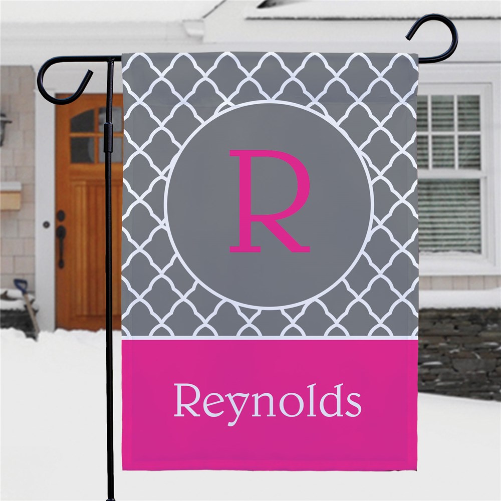 Personalized Family Name & Initial Garden Flag