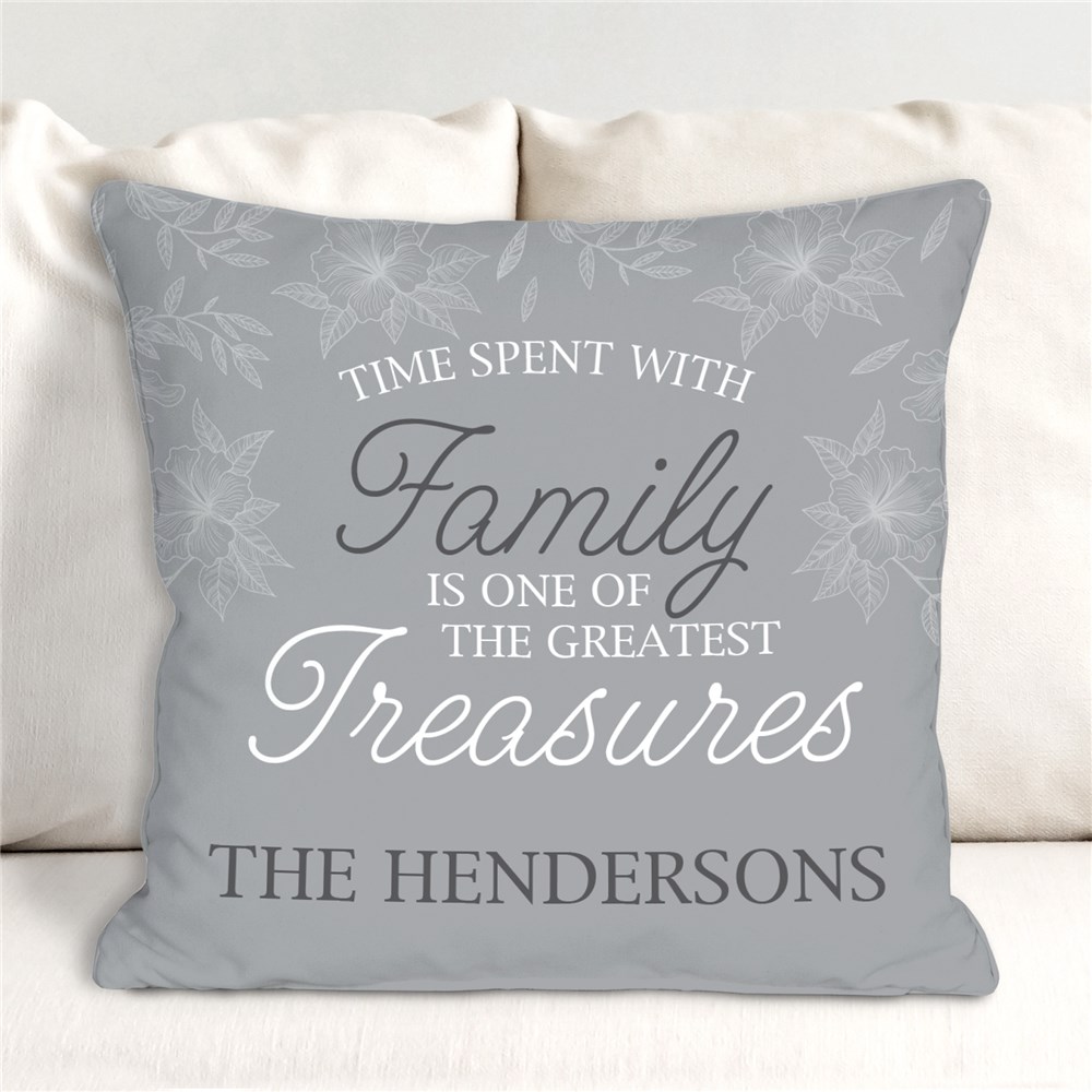 Personalized Time Spent with Family Throw Pillow