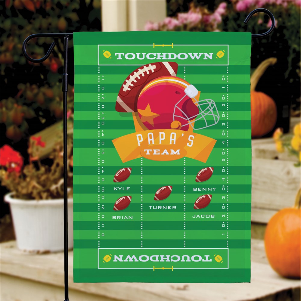 Personalized Football Team Garden Flag with Family