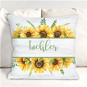 Personalized Sunflowers Throw Pillow