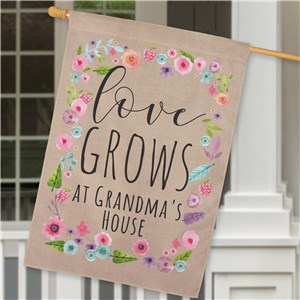 Personalized Love Grows Here House Flag