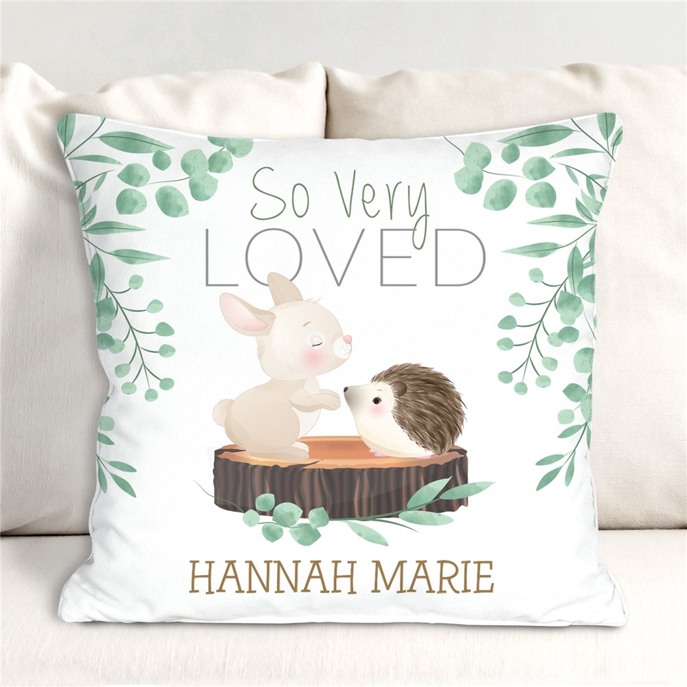 Personalized Woodland Throw Pillow for Baby's Nursery