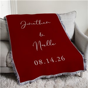 Personalized Two Names And Date Afghan Throw 830191215