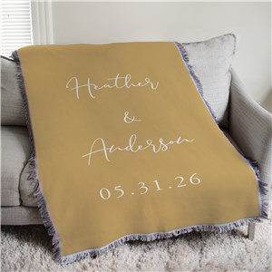 Personalized Two Names And Date 50x60 Afghan Throw 830191215L