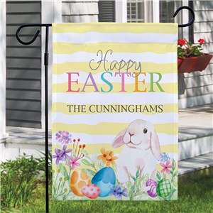 Personalized Happy Easter Watercolor Garden Flag
