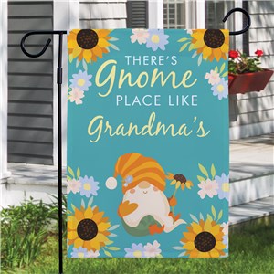 Personalized There's Gnome Place Like Grandma's Garden Flag