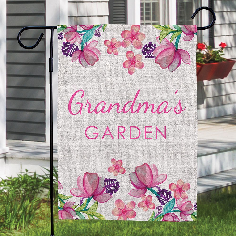 Personalized Grandma's Garden Garden Flag 