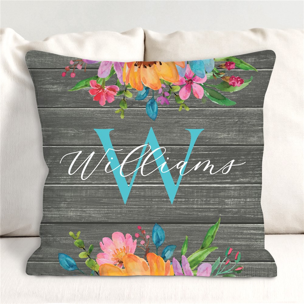 Personalized Rustic Florals Throw Pillow 830196603X