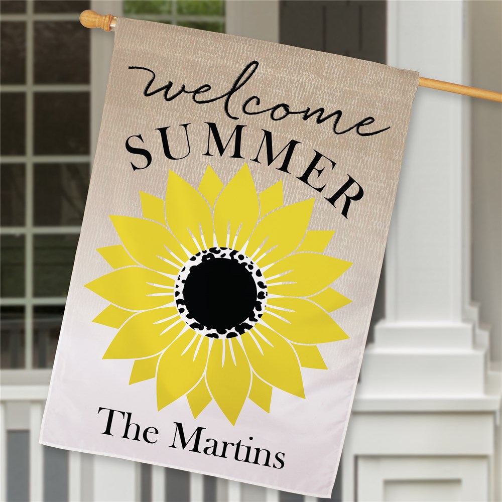 Personalized Sunflower Welcome Summer House Flag