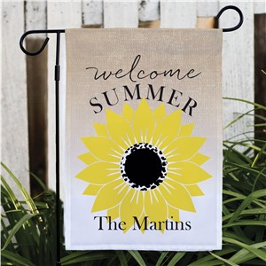 Personalized Welcome Summer Sunflower Garden Flag