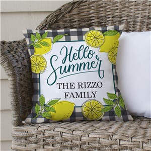 Personalized Hello Summer Lemon Throw Pillow 830196863X