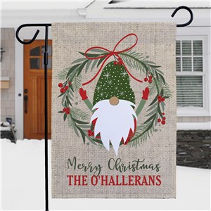 Personalized Merry Christmas Santa with Holly Garden Flag 830144612X