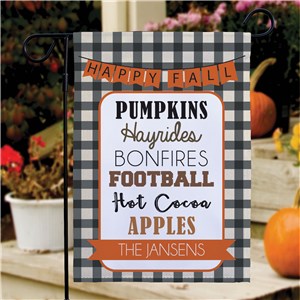 Personalized Garden Flag with Fall Motifs