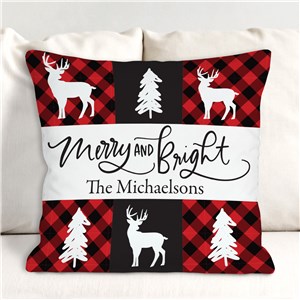 Personalized Merry and Bright Throw Pillow 830201853X