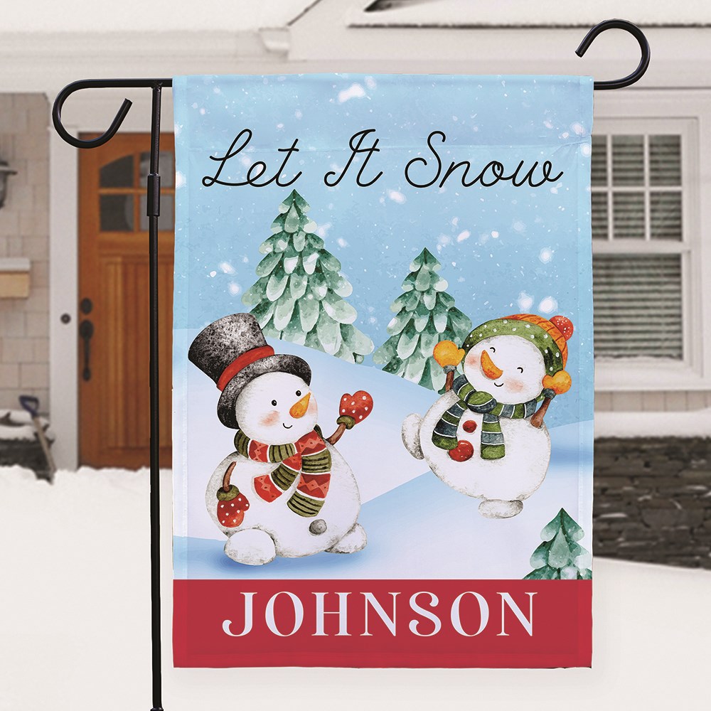 Personalized Let it Snow Garden Flag